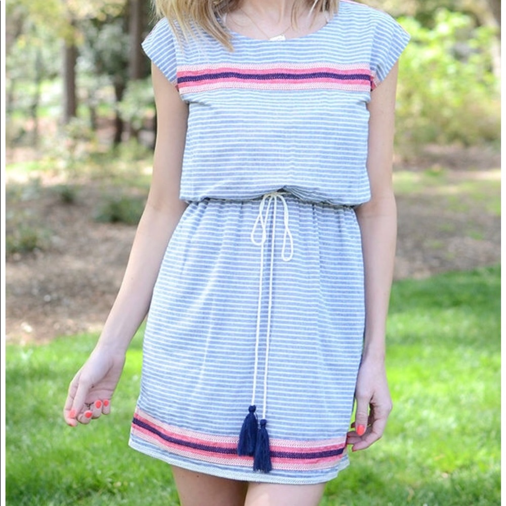 THML Striped Dress with tassels